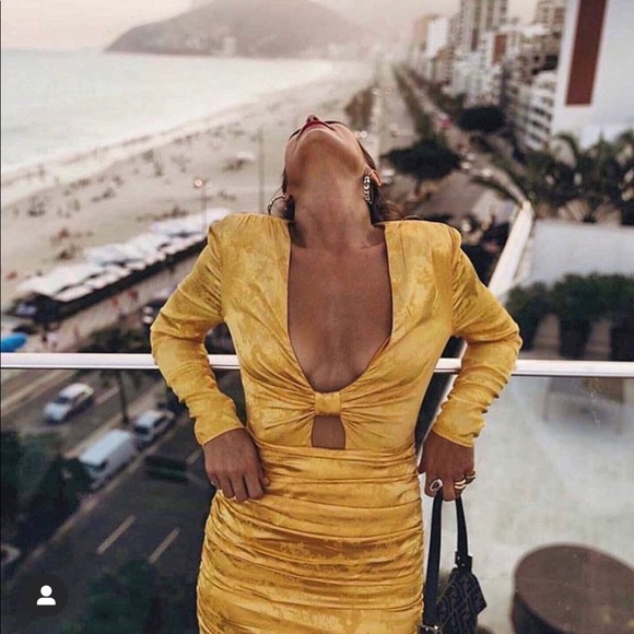 Olivia Dress in Golden Yellow Camila Coelho - Picture 9 of 9